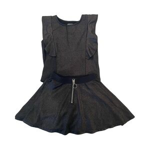 GUC MIA New York Girls Size 6X Black/Gold Shimmery Matching Set